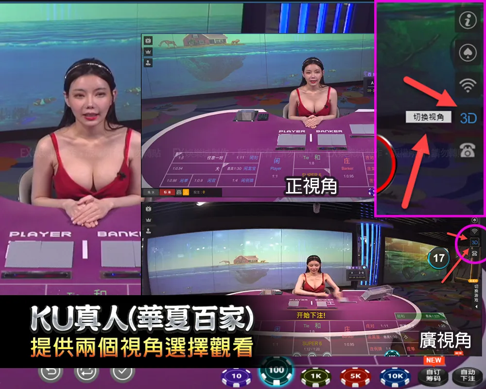 7-金獅娛樂-金獅真人百家樂提供2個主視角可供切換