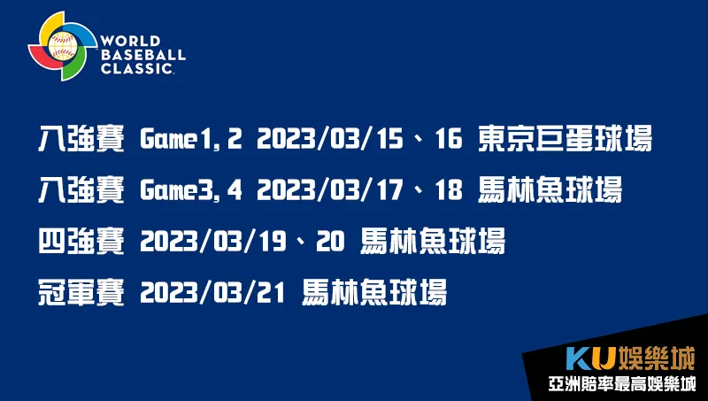 WBC 2023棒球經典賽 淘汰賽時間