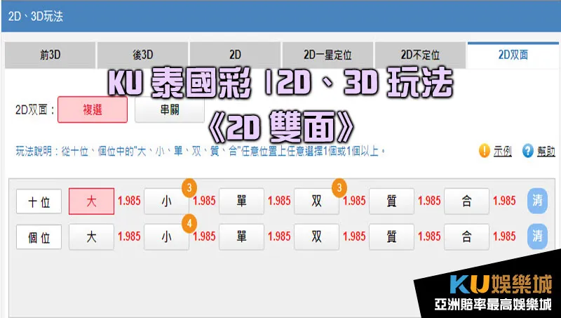 金獅泰國彩2D雙面玩法 金獅泰國彩2D雙面玩法