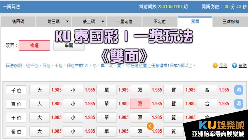 金獅泰國彩雙面玩法 金獅泰國彩雙面玩法